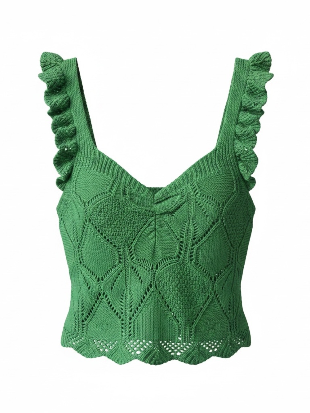 Green Knit crop top